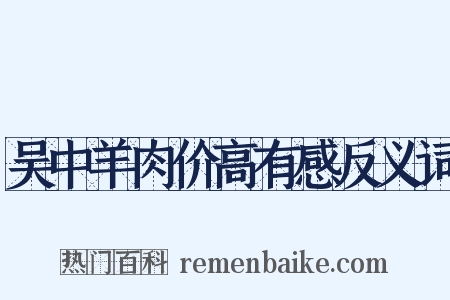 吴中羊肉价高有感反义词是什么意思的图片